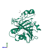 Carbonic anhydrase 7 in PDB entry 3mdz, assembly 1, side view.