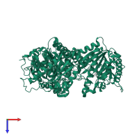 Arginase-1 in PDB entry 3mfw, assembly 1, top view.