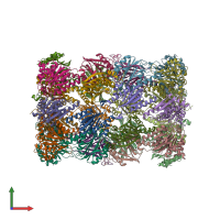 PDB entry 3mg4 coloured by chain, front view.
