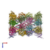 PDB entry 3mg6 coloured by chain, top view.