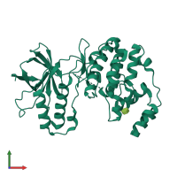 Monomeric assembly 1 of PDB entry 3mh3 coloured by chemically distinct molecules, front view.