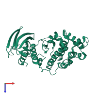 Mitogen-activated protein kinase 14 in PDB entry 3mh3, assembly 1, top view.