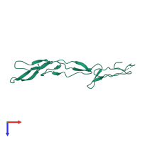 PDB entry 3mhd coloured by chain, top view.