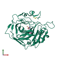 PDB entry 3mhm coloured by chain, front view.