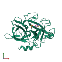 PDB entry 3mhw coloured by chain, front view.