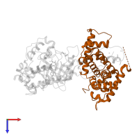 Cyclin-T1 in PDB entry 3mia, assembly 1, top view.