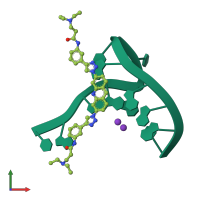 PDB entry 3mij coloured by chain, front view.