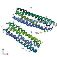 PDB entry 3miw coloured by chain, front view.