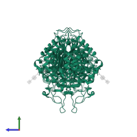Alkaline phosphatase, placental type in PDB entry 3mk2, assembly 1, side view.