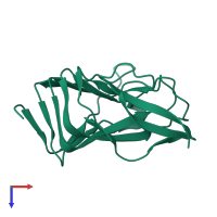 PDB entry 3ml3 coloured by chain, top view.