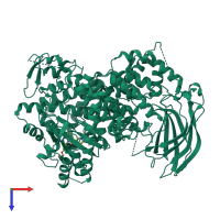 PDB entry 3ml9 coloured by chain, top view.