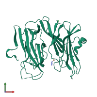 PDB entry 3mll coloured by chain, front view.