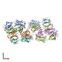 PDB entry 3mls coloured by chain, front view.