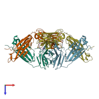 PDB entry 3mly coloured by chain, top view.