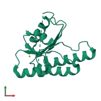 PDB entry 3mmn coloured by chain, front view.