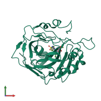 PDB entry 3mna coloured by chain, front view.