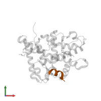 Nuclear receptor coactivator 2 in PDB entry 3mnp, assembly 1, front view.