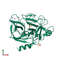 PDB entry 3mns coloured by chain, front view.