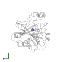 ZINC ION in PDB entry 3mnu, assembly 1, side view.