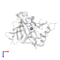 ZINC ION in PDB entry 3mnu, assembly 1, top view.