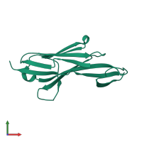 Monomeric assembly 2 of PDB entry 3moq coloured by chemically distinct molecules, front view.