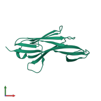 Monomeric assembly 4 of PDB entry 3moq coloured by chemically distinct molecules, front view.