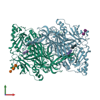 PDB entry 3mph coloured by chain, front view.