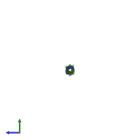 PDB entry 3mqc coloured by chain, side view.