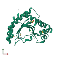 PDB entry 3mqz coloured by chain, front view.