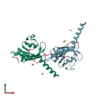 PDB entry 3mr0 coloured by chain, front view.