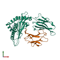 PDB entry 3mrd coloured by chain, front view.