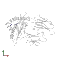 Serine protease/helicase NS3 in PDB entry 3mrh, assembly 1, front view.