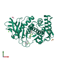 PDB entry 3ms3 coloured by chain, front view.