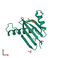 PDB entry 3ms6 coloured by chain, front view.