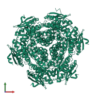 Mandelate racemase/muconate lactonizing enzyme C-terminal domain-containing protein in PDB entry 3msy, assembly 1, front view.