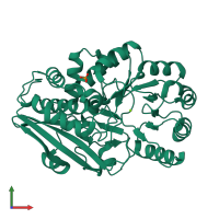 PDB entry 3mwc coloured by chain, front view.