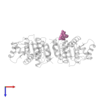 [(2R,3S,4R,5R)-5-(6-azanyl-8-oxo-7H-purin-9-yl)-3,4-dihydroxy-oxolan-2-yl]methyl dihydrogen phosphate in PDB entry 3mwk, assembly 1, top view.