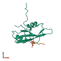 PDB entry 3mxy coloured by chain, front view.