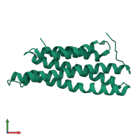PDB entry 3myi coloured by chain, front view.