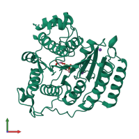 PDB entry 3mz7 coloured by chain, front view.