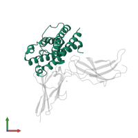 Prolactin in PDB entry 3mzg, assembly 1, front view.