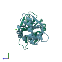 PDB entry 3n01 coloured by chain, side view.