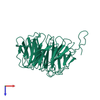 PDB entry 3n0d coloured by chain, top view.