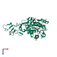 PDB entry 3n0q coloured by chain, top view.
