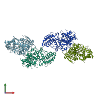 PDB entry 3n0t coloured by chain, front view.