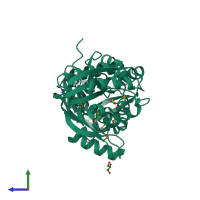 PDB entry 3n0x coloured by chain, side view.