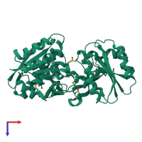 PDB entry 3n0x coloured by chain, top view.