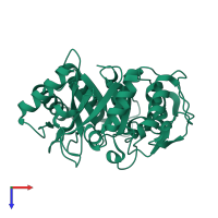 PDB entry 3n11 coloured by chain, top view.