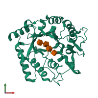 PDB entry 3n18 coloured by chain, front view.