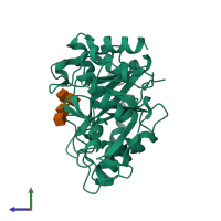 PDB entry 3n18 coloured by chain, side view.